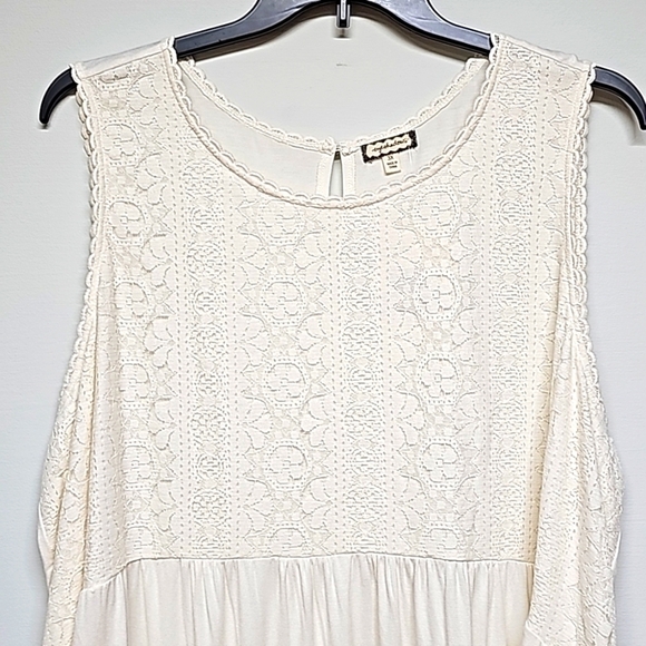 Eyeshadow cream lace empire waist baby doll tank hi low hem size 3X - Picture 2 of 9